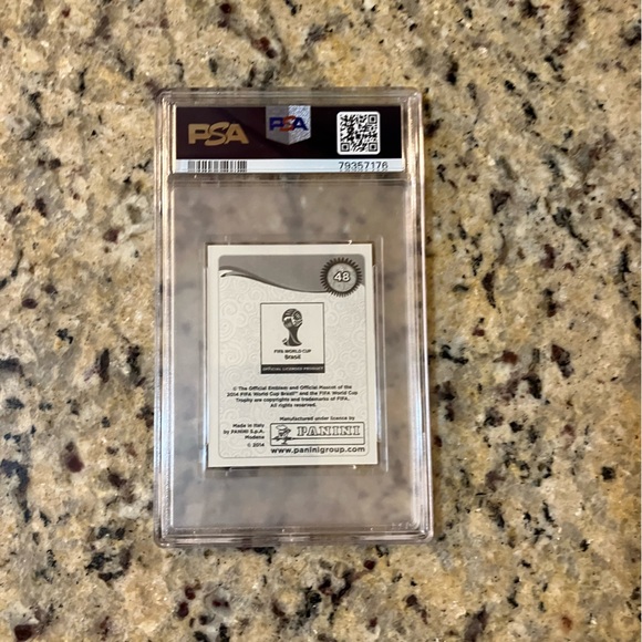 2014 Panini World Cup Stickers #48 Neymar Jr Brazil PSA 9 - Picture 4 of 4